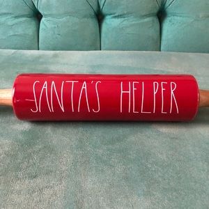 Rae Dunn Santa’s helper red rolling pin Nwt